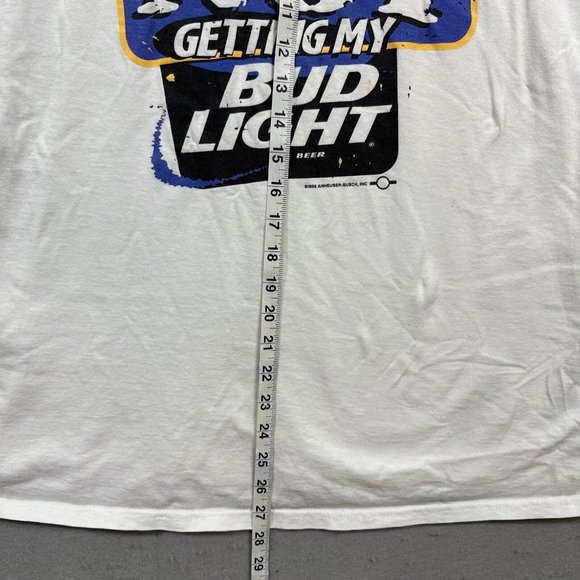 Vintage 90s Bud Light I Love You Man Tee Shirt XL Beer Graphic T-Shirt White - Picture 13 of 13